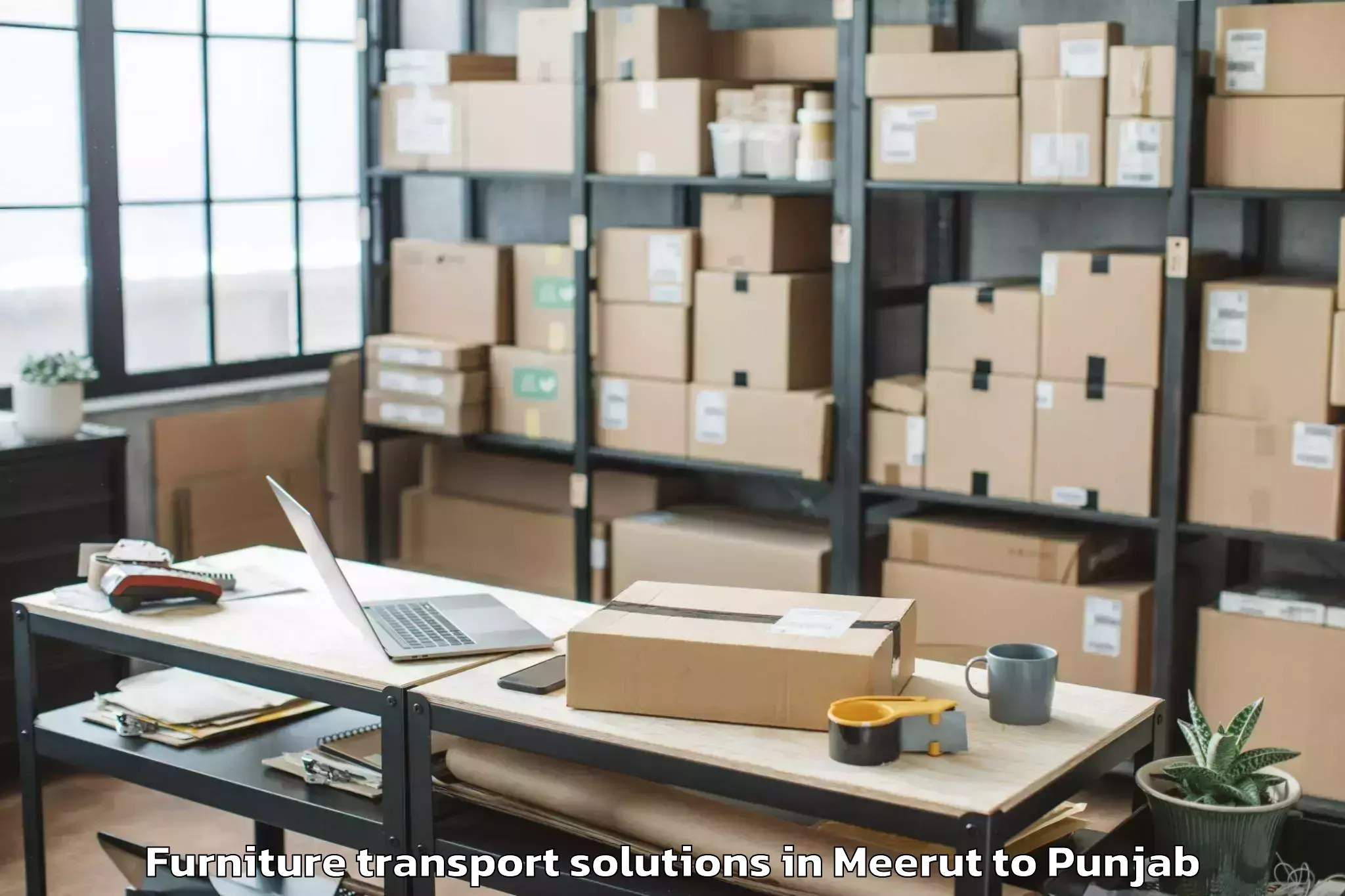 Expert Meerut to Dera Baba Nanak Furniture Transport Solutions